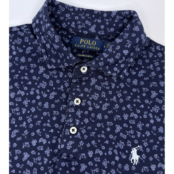 Polo Ralph Lauren Other - Polo Ralph Lauren Polo Shirt Men M Blue Floral Custom Slim Fit Stretch Golf